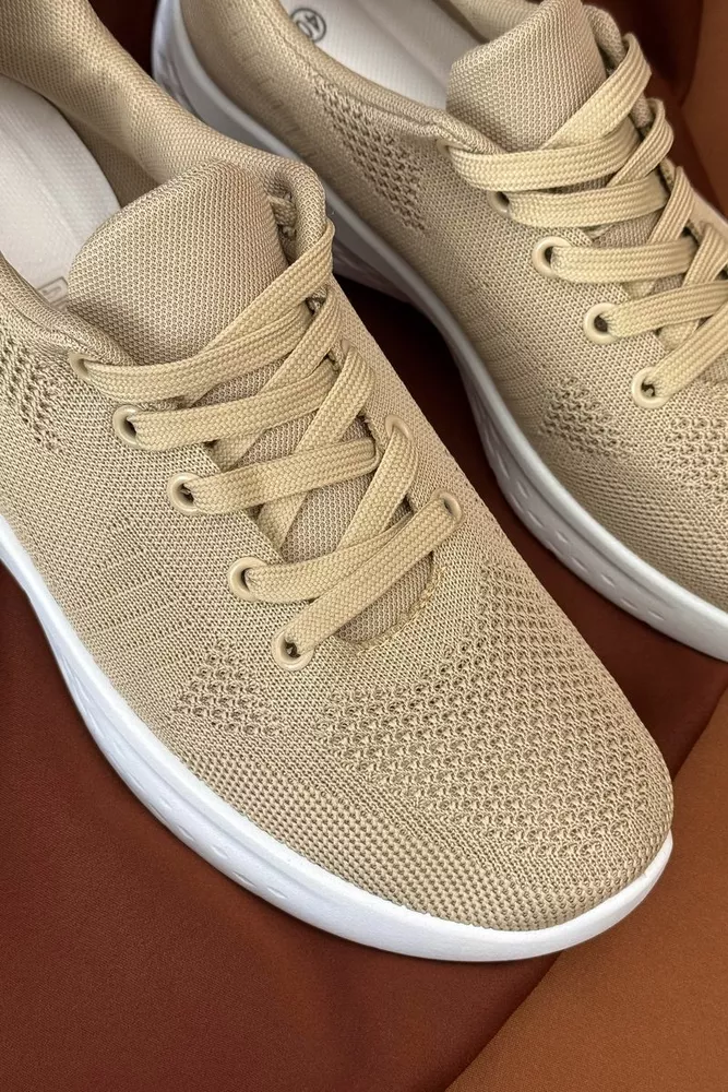 Купить Кроссовки мужские текстильные, цвет бежевый, 244RJ1078 - Фото №2