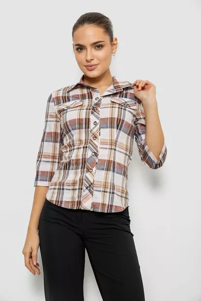 Рубашка женская  230R063-25, цвет Бежевый
