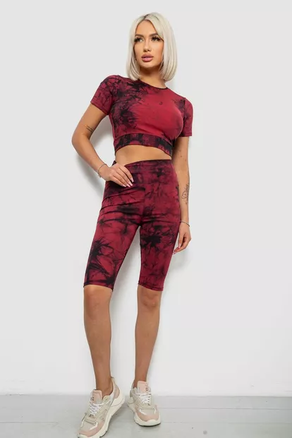 Костюм жіночий домашній, колір бордовий, 214R340-10