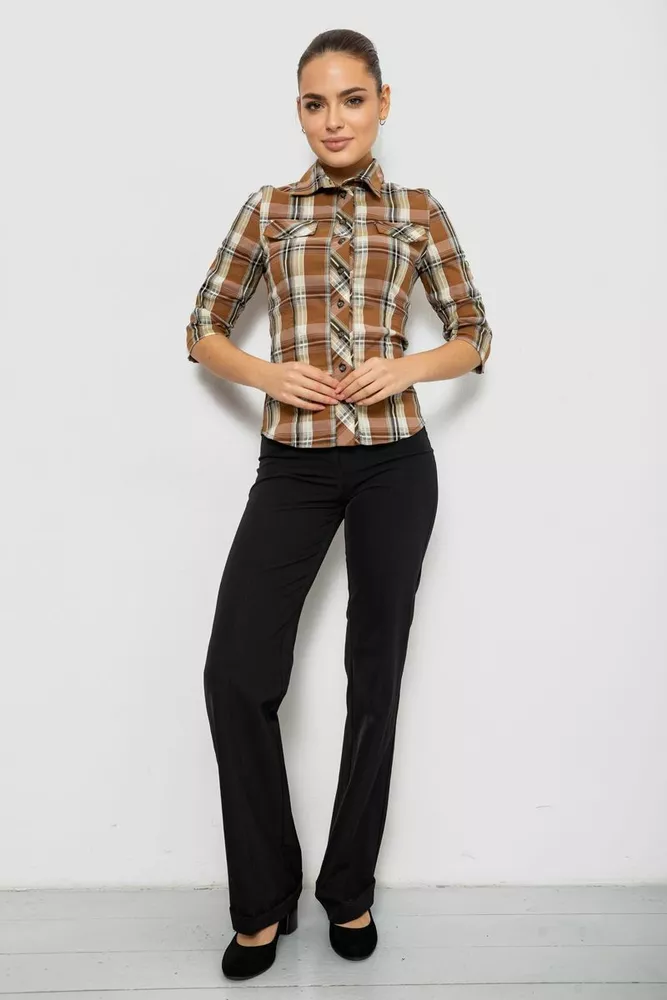 Купить Рубашка женская  230R063-25, цвет Коричневый - Фото №2