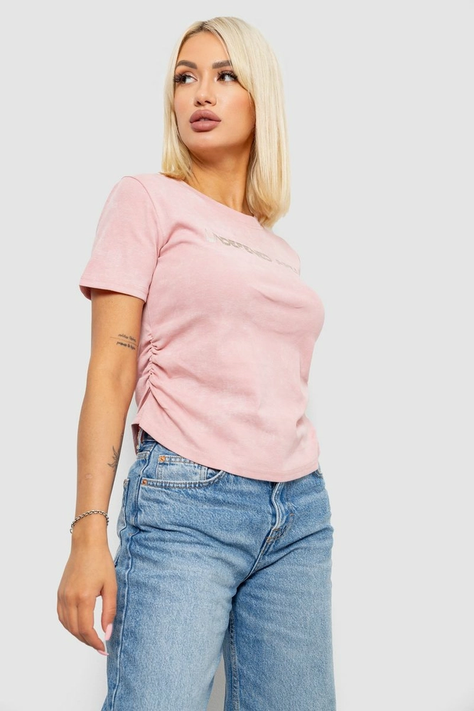 Купити Футболка жіноча з принтом, колір рожевий, 221R3309 - Фото №3