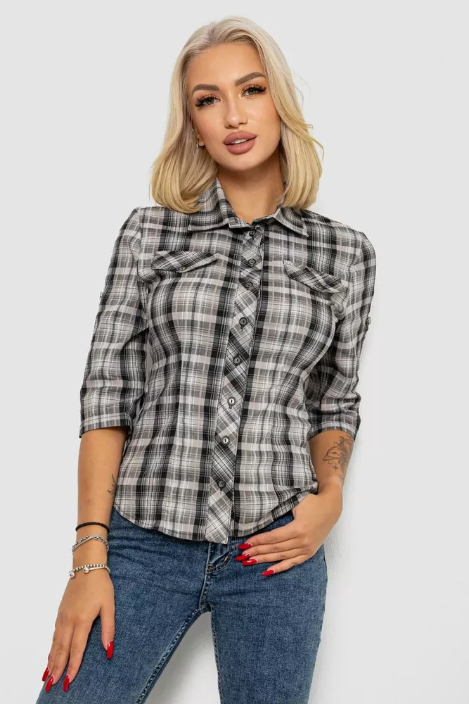 Купить Рубашка женская  230R063-25, цвет Серый - Фото №1