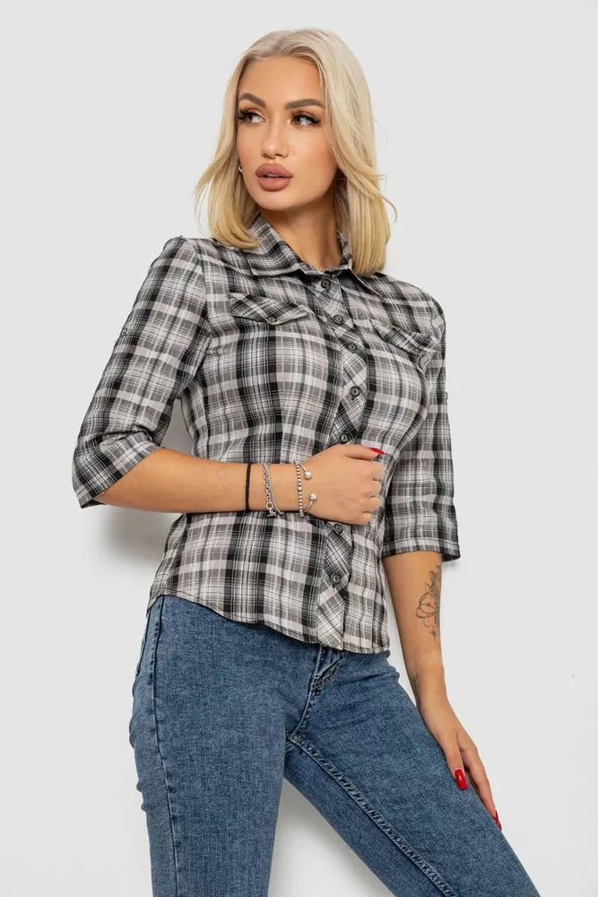 Купить Рубашка женская  230R063-25, цвет Серый - Фото №3