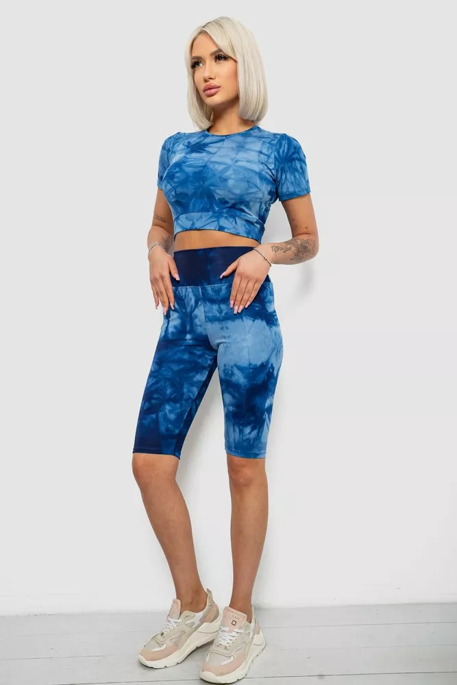 Купити Костюм жіночий домашній, колір синій, 214R340-10 - Фото №3