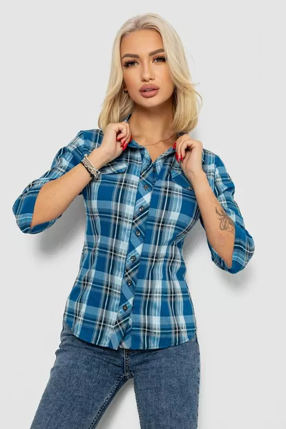 Рубашка женская  230R063-25, цвет Синий