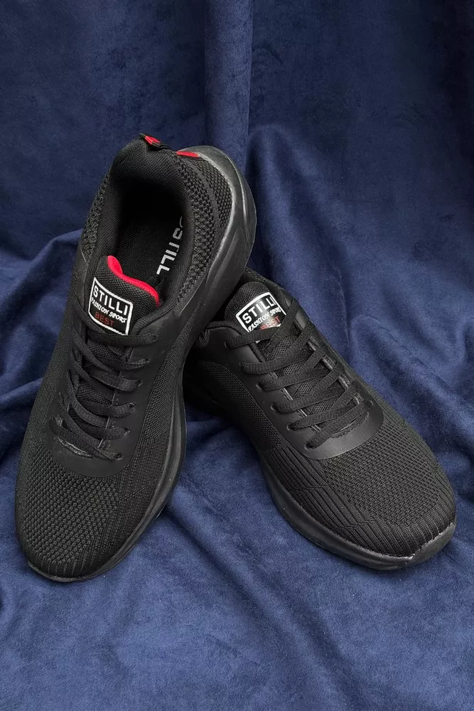 Купити Кросівки чоловічі демісезонні, колір чорно-червоний, 248RH239 оптом - Фото №1