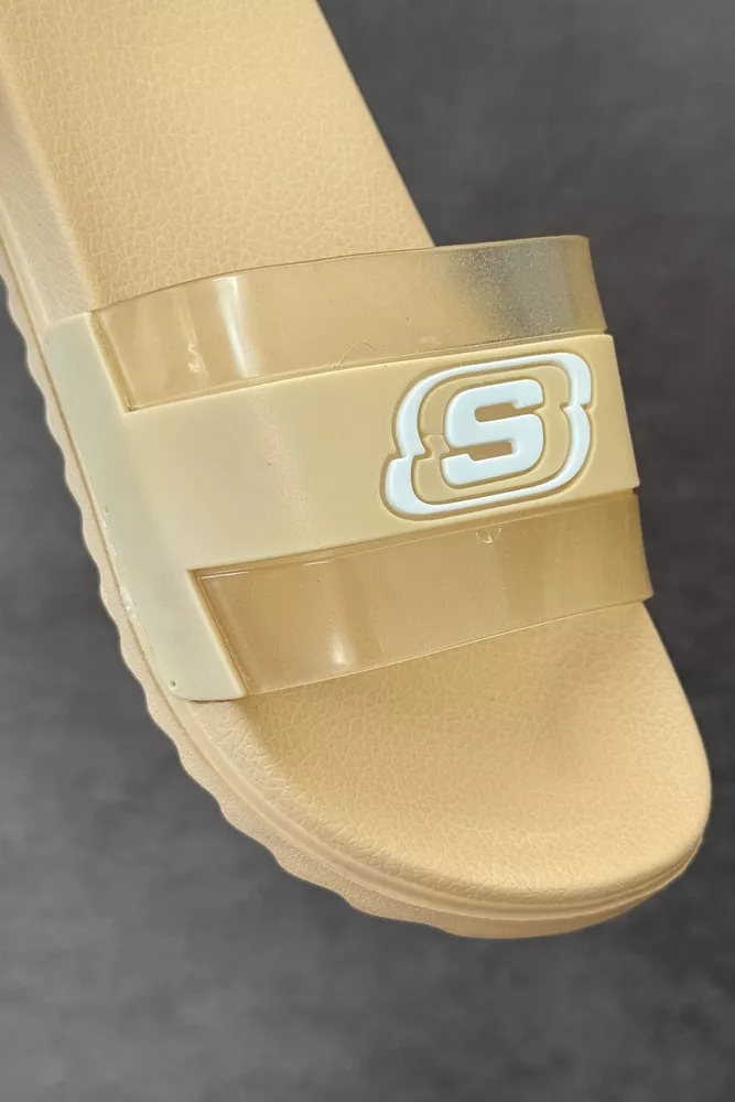 Купити Шльопанці жіночі з аплікацією, колір бежевий, 243R5030-2 - Фото №2