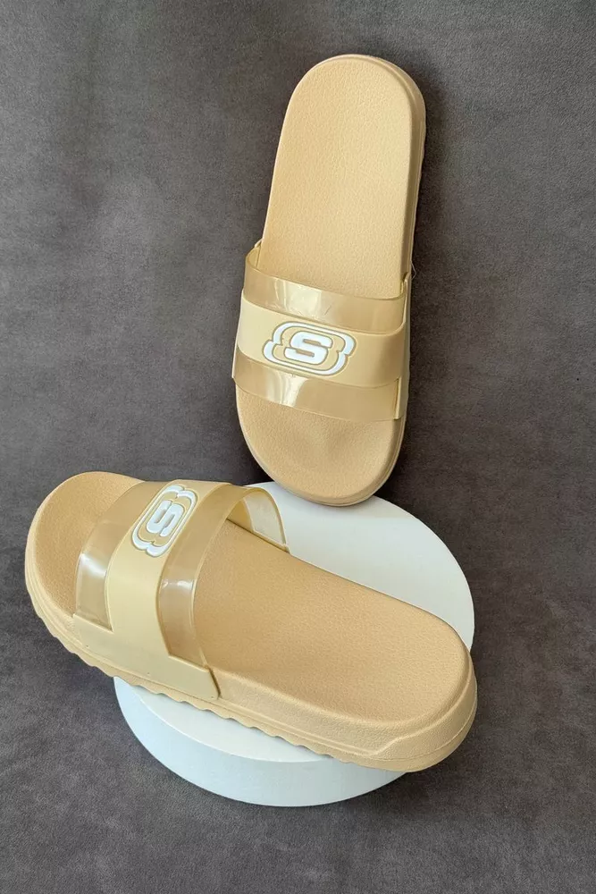 Купити Шльопанці жіночі з аплікацією, колір бежевий, 243R5030-2 - Фото №5