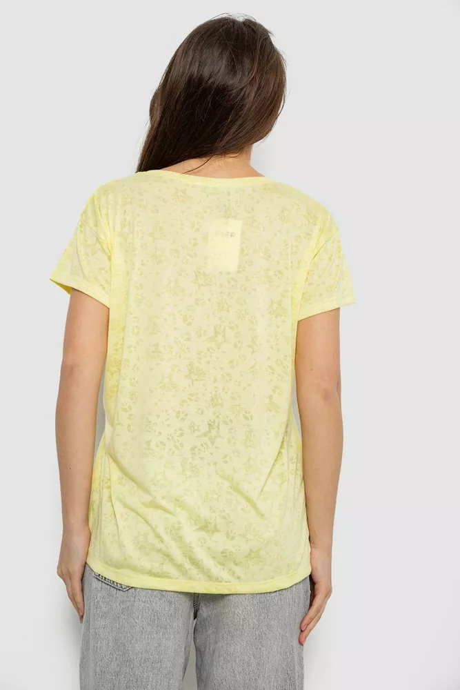 Купить Футболка женская с принтом, цвет желтый, 244R2073-1 - Фото №4