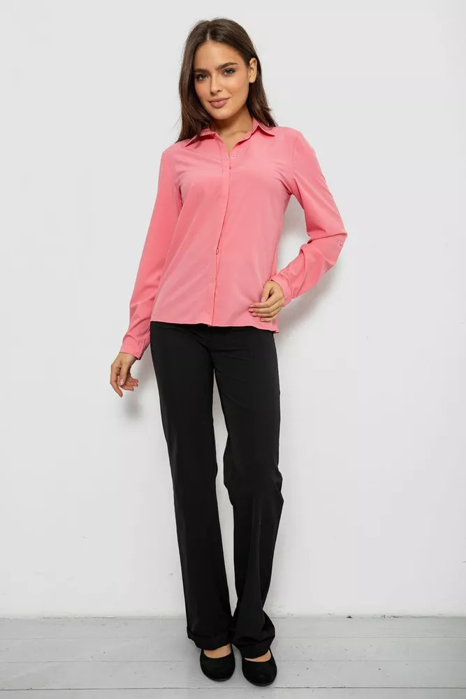 Купить Рубашка женская однотонная  -уценка, цвет розовый, 230R100-5-U-2 оптом - Фото №2