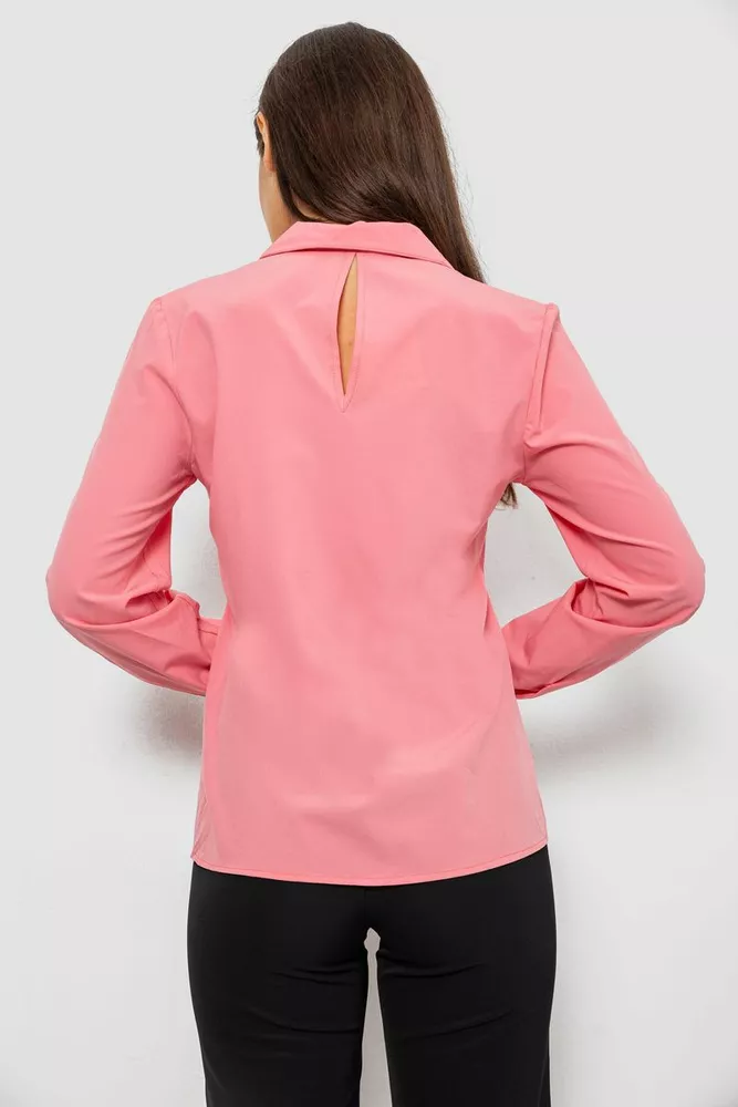 Купить Рубашка женская однотонная  -уценка, цвет розовый, 230R100-5-U-2 оптом - Фото №4