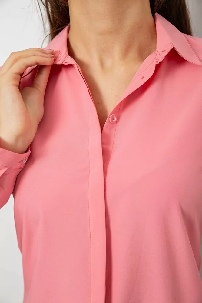 Купить Рубашка женская однотонная  -уценка, цвет розовый, 230R100-5-U-2 оптом - Фото №5