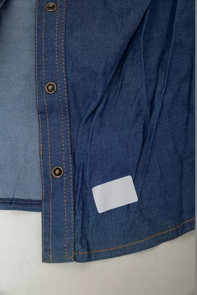 Купить Рубашка женская однотонная  -уценка, цвет синий, 230R069-U-29 - Фото №6