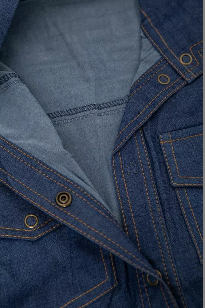 Купить Рубашка женская однотонная  -уценка, цвет синий, 230R069-U-31 - Фото №6