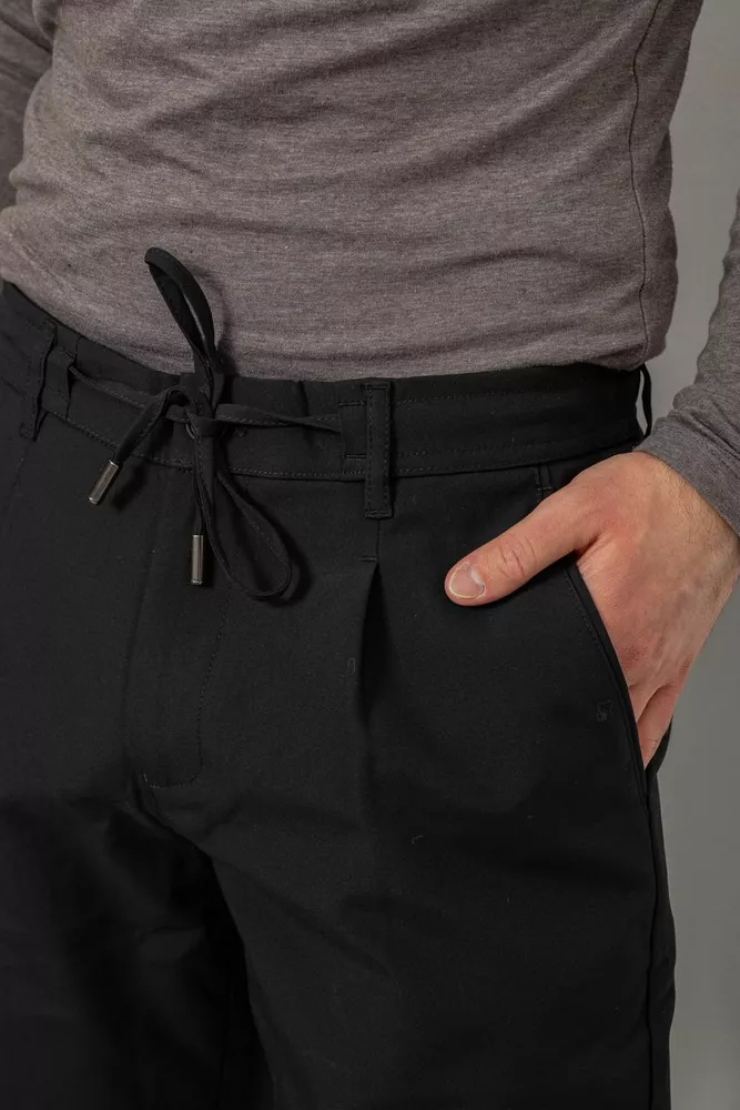 Купить Штаны мужские классические однотонные, цвет черный, 157RU02-005 - Фото №5