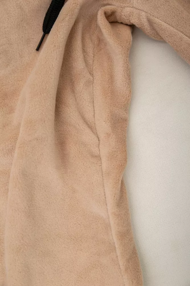 Купить Спортивные штаны велюровые женские на флисе  -уценка, цвет светло-бежевый, 238R58649-1-U-4 - Фото №6