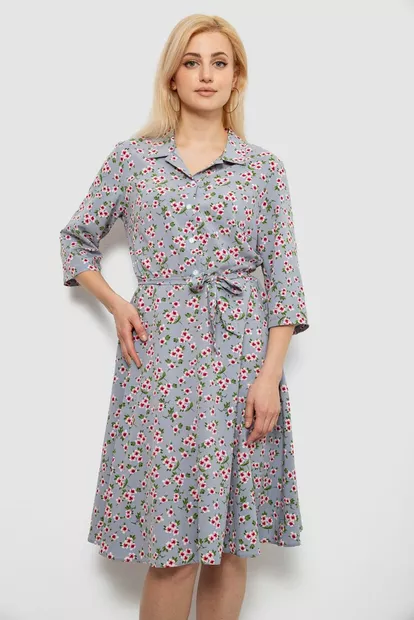 Платье софт c цветочным принтом, цвет джинс, 230R040-10