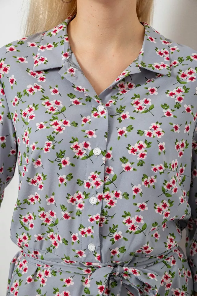 Купить Платье софт c цветочным принтом, цвет джинс, 230R040-10 - Фото №5