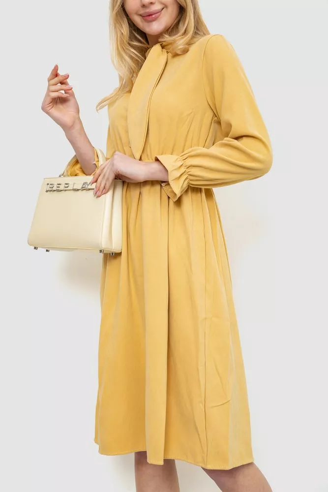 Купити Ошатне плаття  -уцінка, колір пісочний, 246R203-U-10 - Фото №3