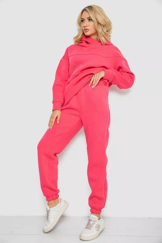 Купить Спортивный костюм женский на флисе  -уценка, цвет розовый, 247R10765-U-15 оптом - Фото №3