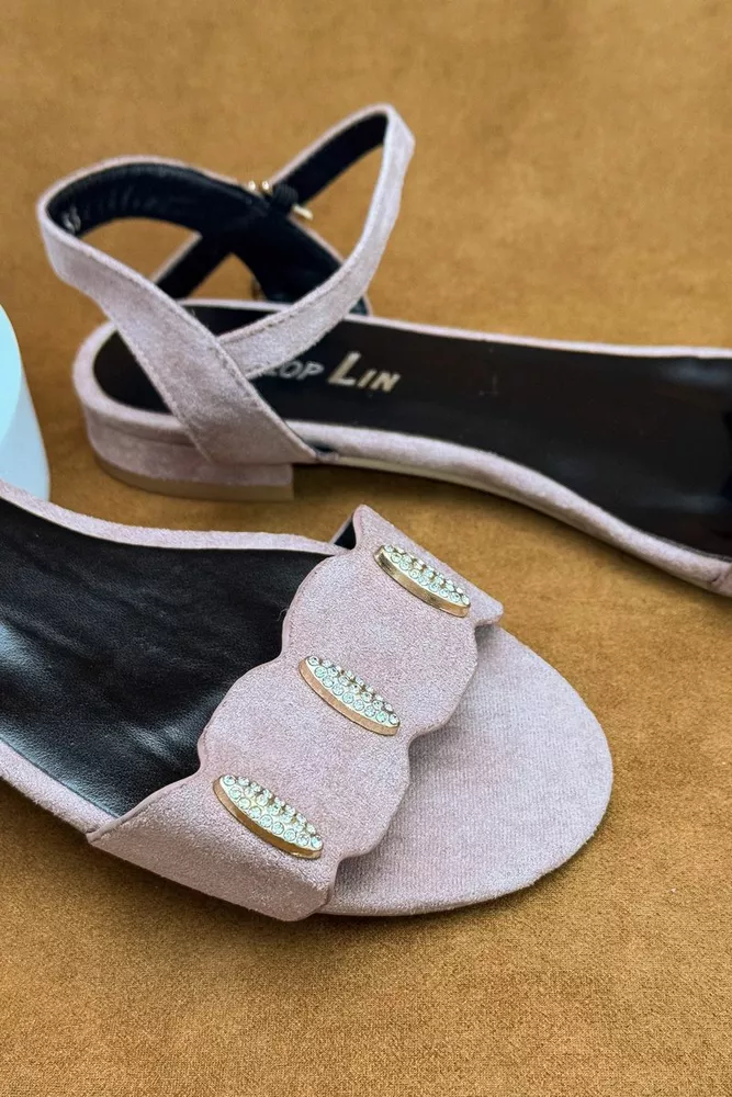 Купить Босоножки женские, цвет пудровый, 243RE329 - Фото №2