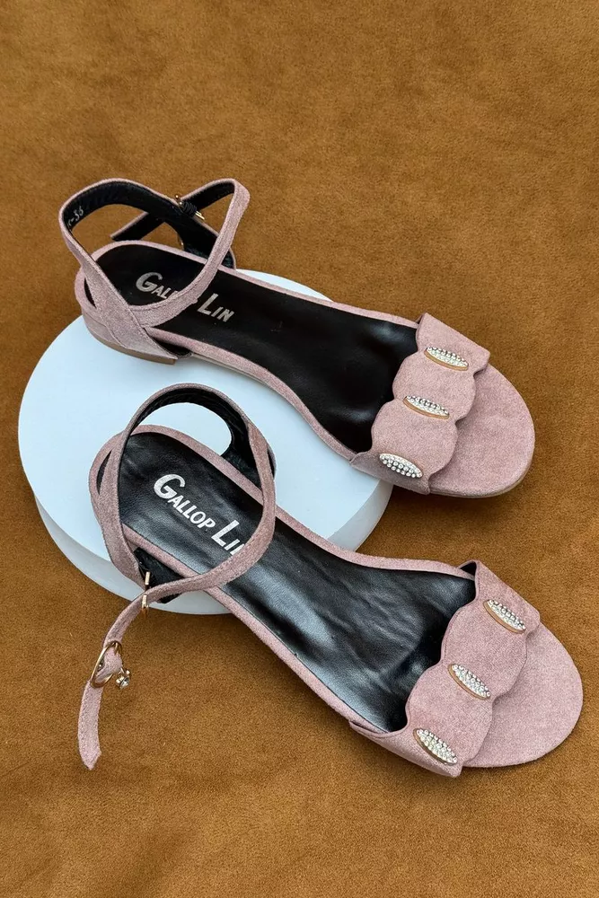 Купить Босоножки женские, цвет пудровый, 243RE329 - Фото №3