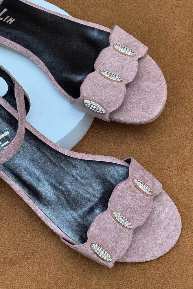 Купить Босоножки женские, цвет пудровый, 243RE329 - Фото №4