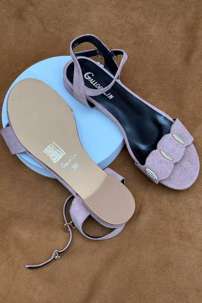 Купить Босоножки женские, цвет пудровый, 243RE329 - Фото №6