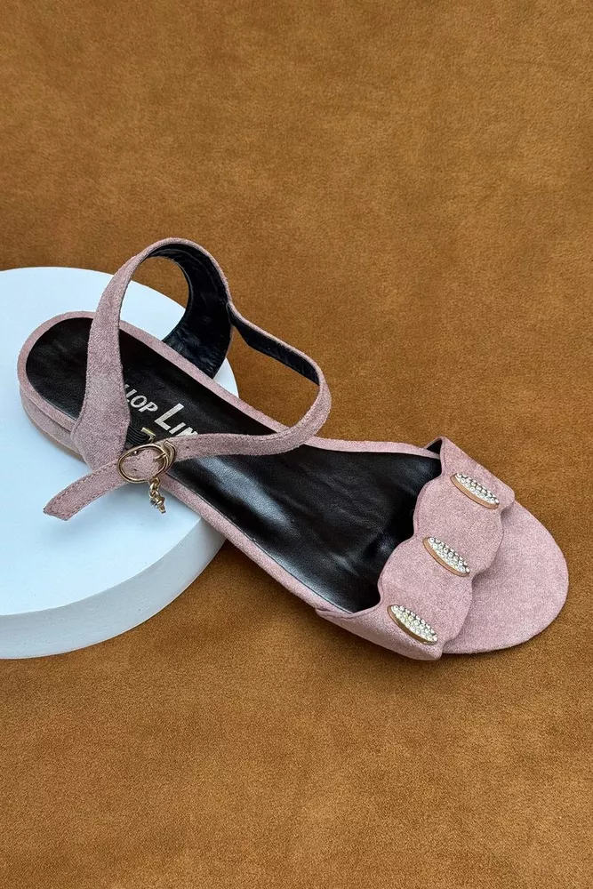 Купить Босоножки женские, цвет пудровый, 243RE329 - Фото №1