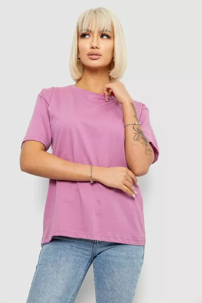 Футболка жіноча однотонна, колір пудровий, 129R8900-1