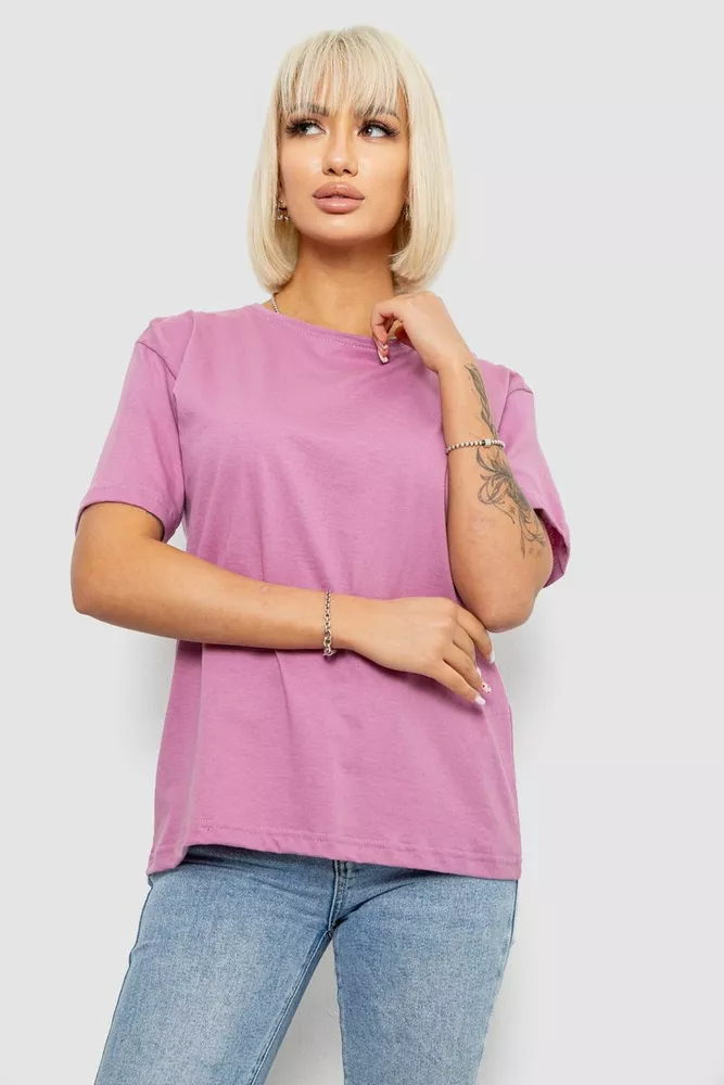 Купити Футболка жіноча однотонна, колір пудровий, 129R8900-1 - Фото №1
