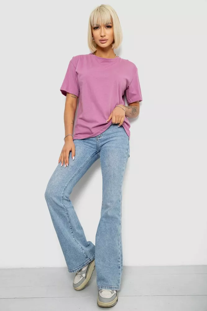 Купити Футболка жіноча однотонна, колір пудровий, 129R8900-1 - Фото №2