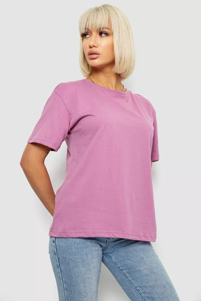Купити Футболка жіноча однотонна, колір пудровий, 129R8900-1 - Фото №3