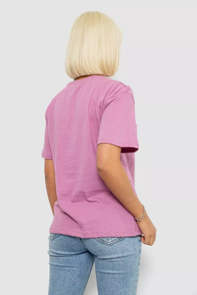Купити Футболка жіноча однотонна, колір пудровий, 129R8900-1 - Фото №4