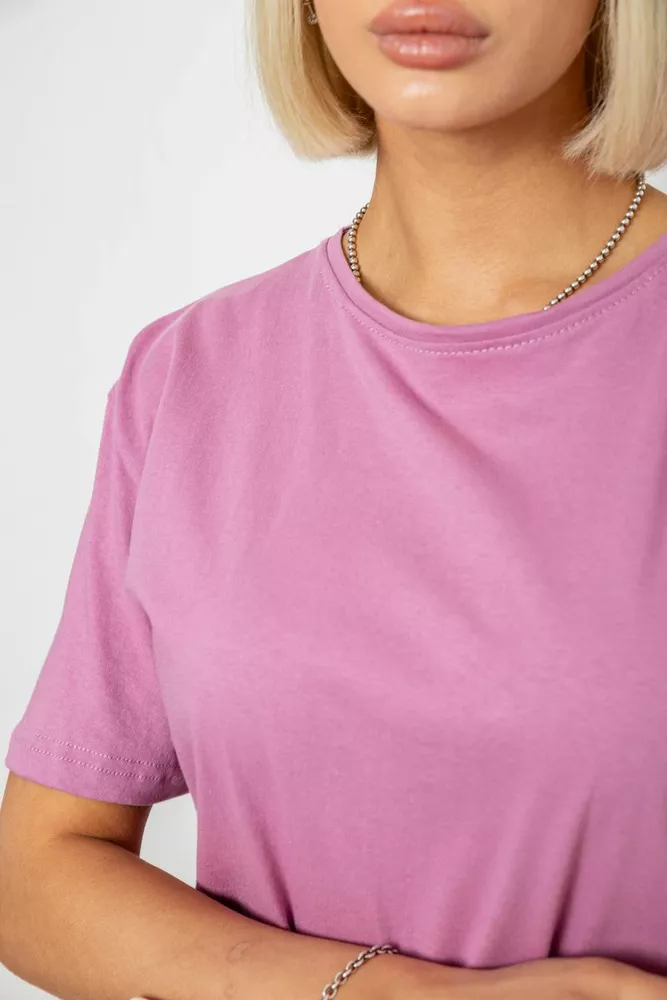 Купити Футболка жіноча однотонна, колір пудровий, 129R8900-1 - Фото №5