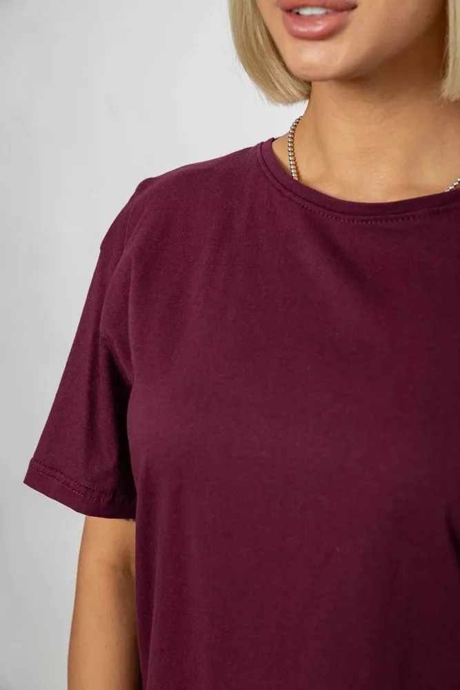 Купити Футболка жіноча однотонна, колір сливовий, 129R8900-1 - Фото №5