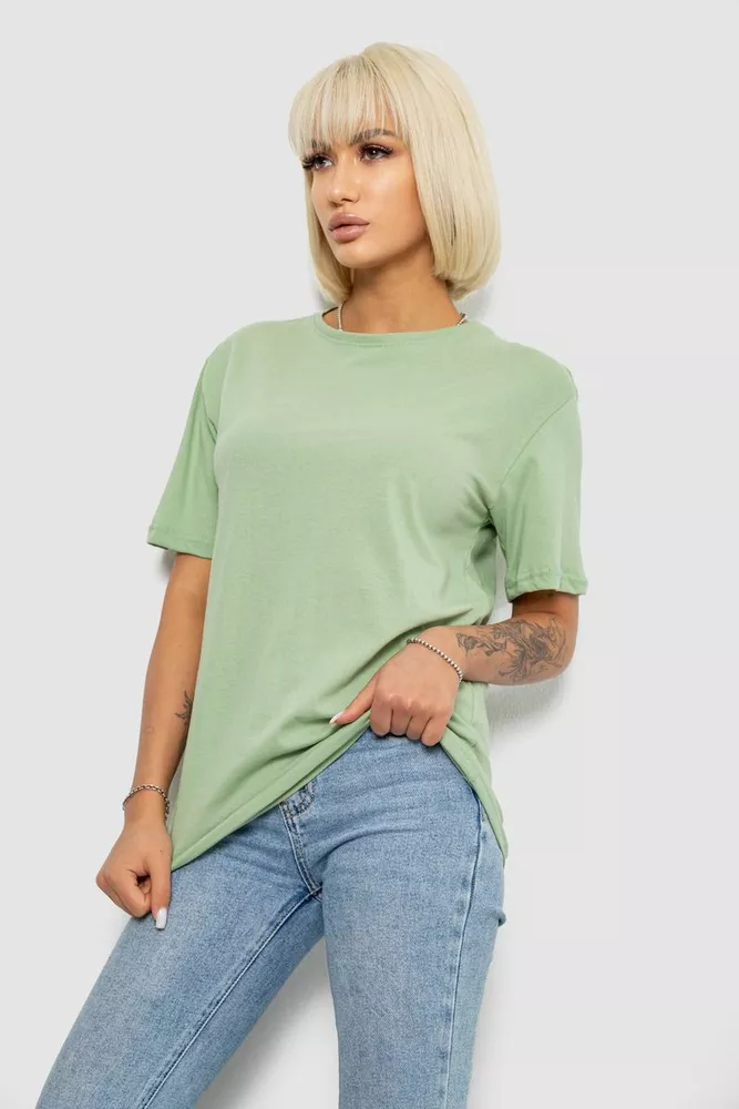 Купити Футболка жіноча однотонна, колір оливковий, 129R8900-1 - Фото №3