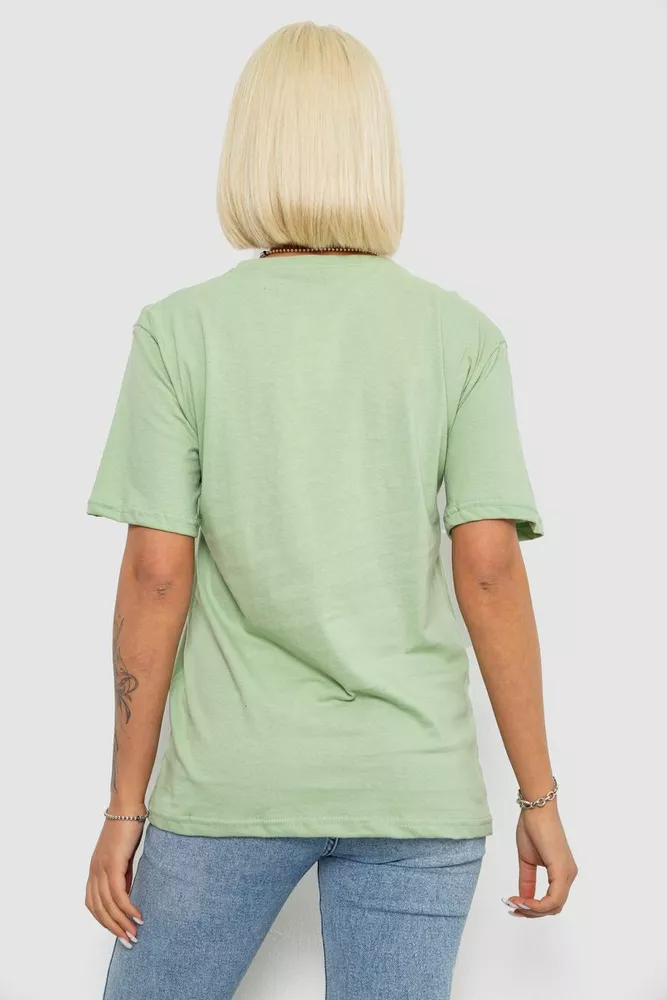 Купити Футболка жіноча однотонна, колір оливковий, 129R8900-1 - Фото №4