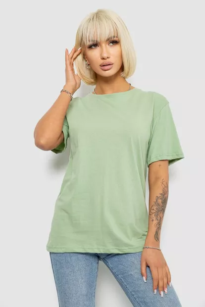 Футболка жіноча однотонна, колір оливковий, 129R8900-1