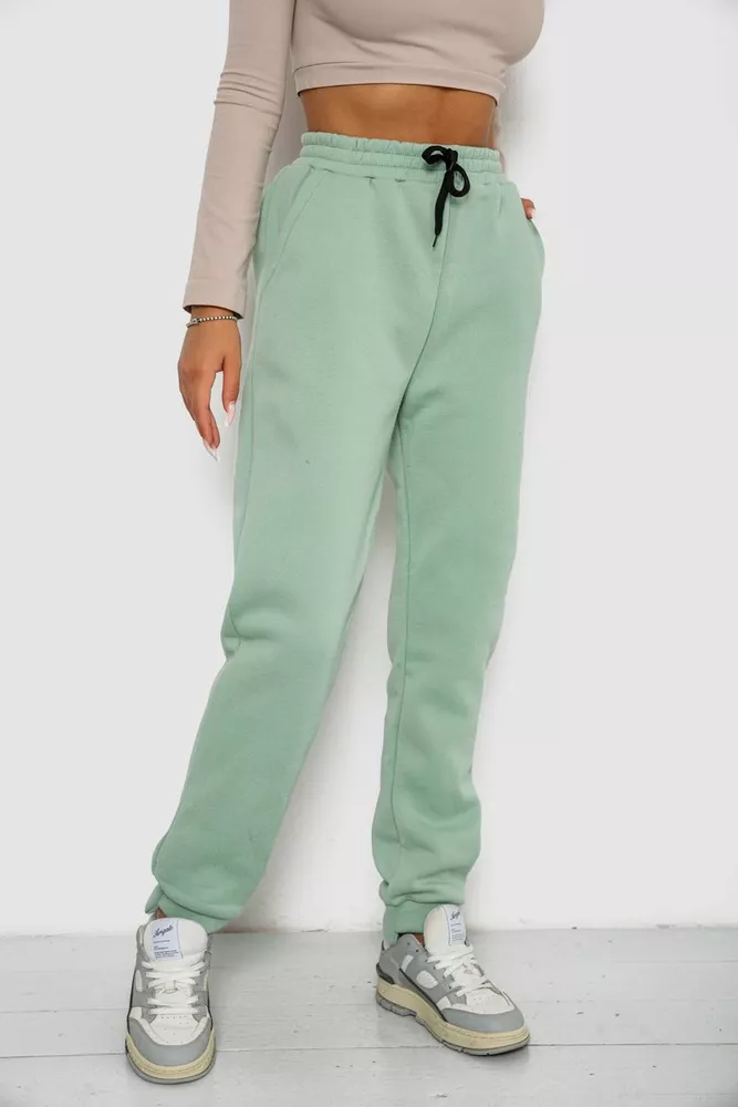 Купить Спортивные штаны женские на флисе  -уценка, цвет светло-мятный, 238R57020-U-9 - Фото №3