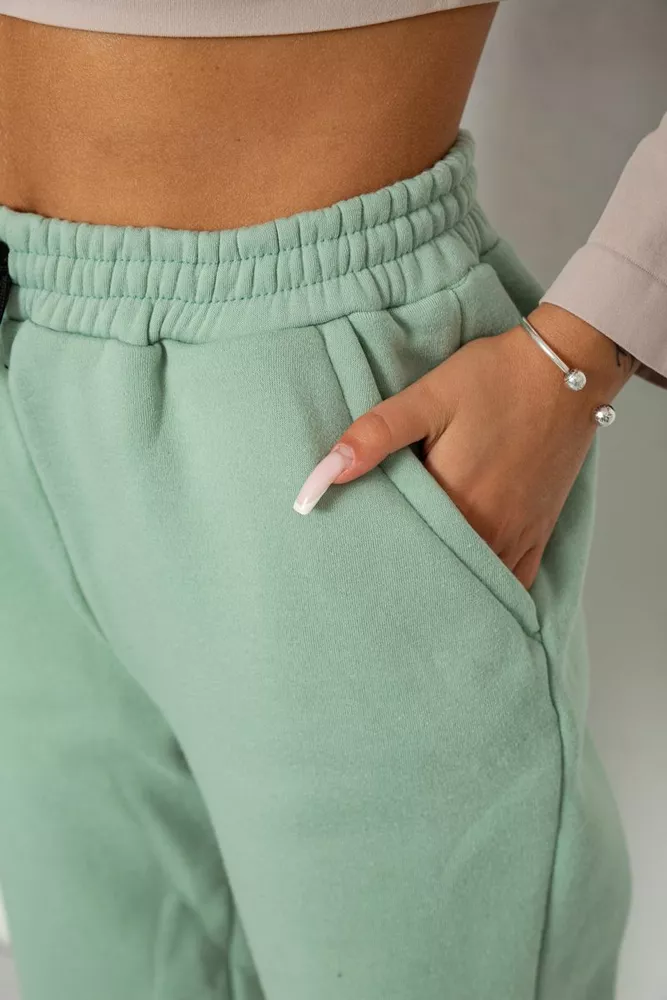 Купить Спортивные штаны женские на флисе  -уценка, цвет светло-мятный, 238R57020-U-9 - Фото №5