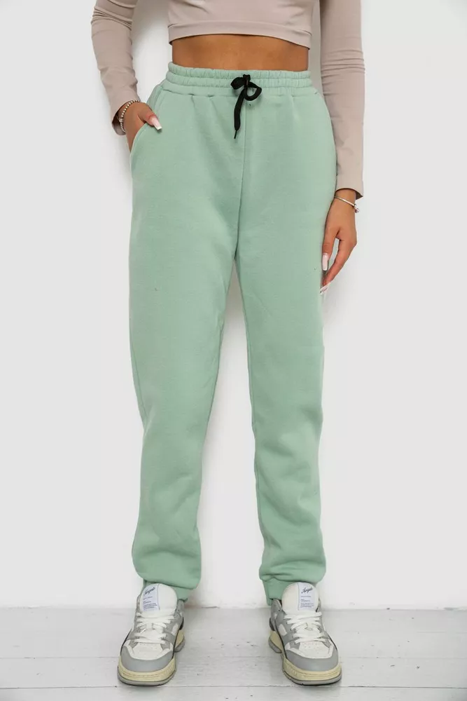 Купить Спортивные штаны женские на флисе  -уценка, цвет светло-мятный, 238R57020-U-9 - Фото №1