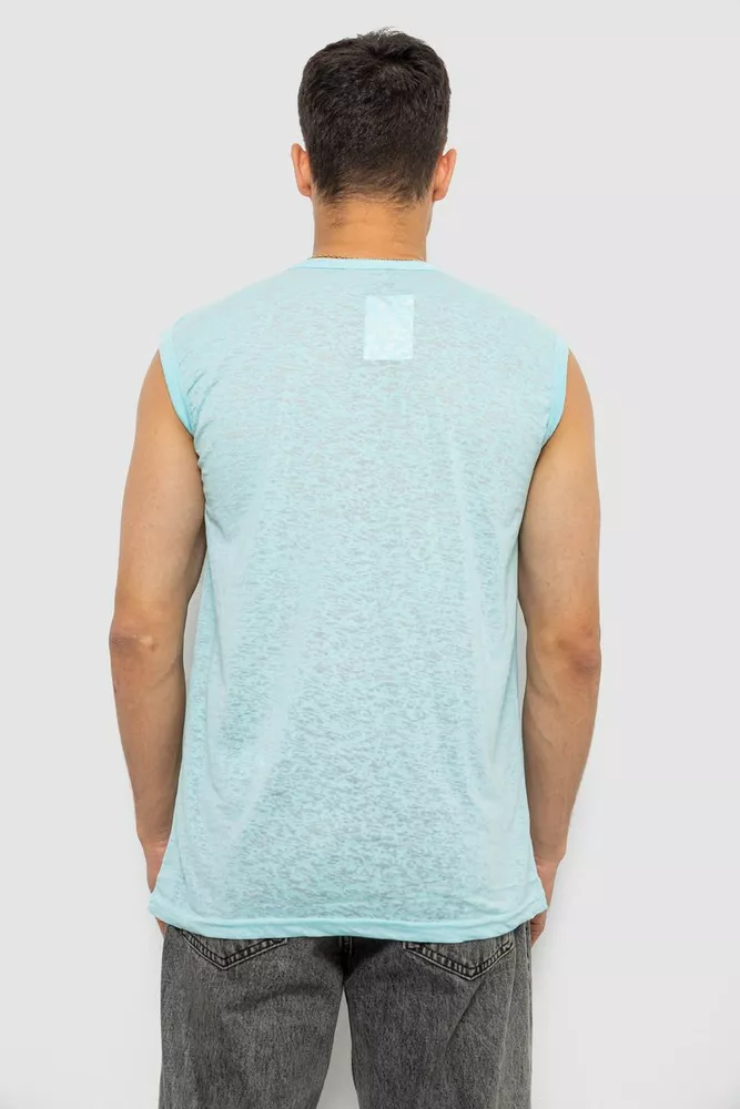 Купить Майка мужская с принтом, цвет бирюзовый, 244R352-5 - Фото №4
