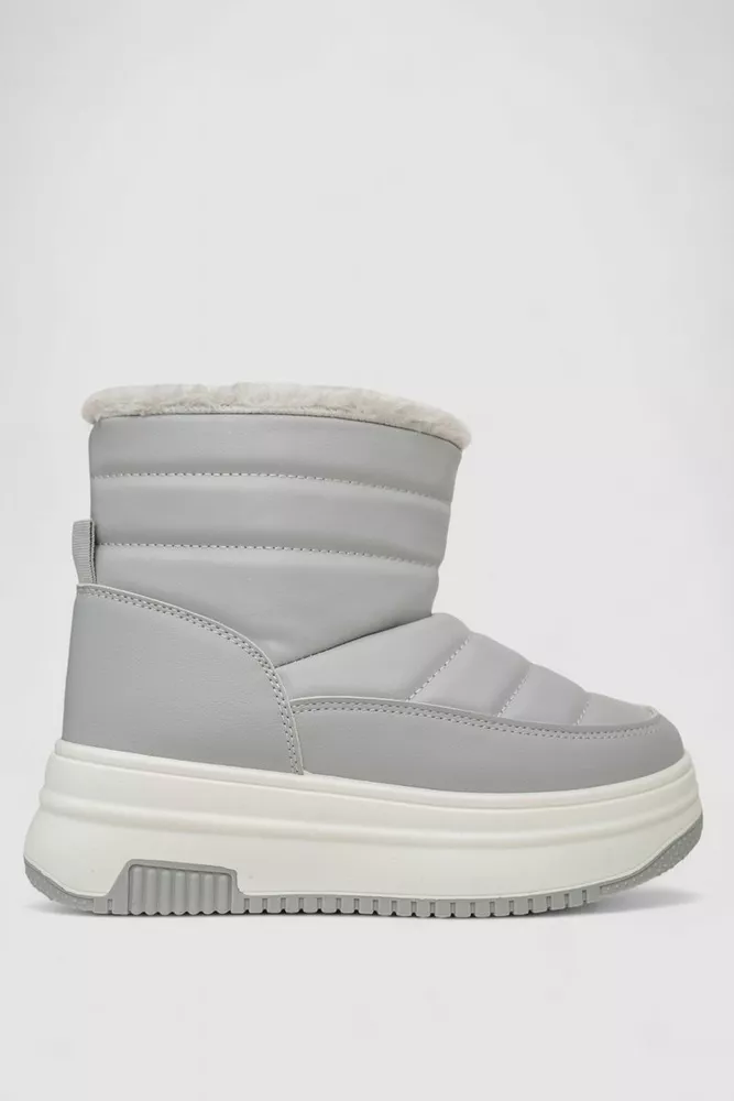 Купити Дутики жіночі зимові на хутрі, колір сірий, 248RAM018 - Фото №1