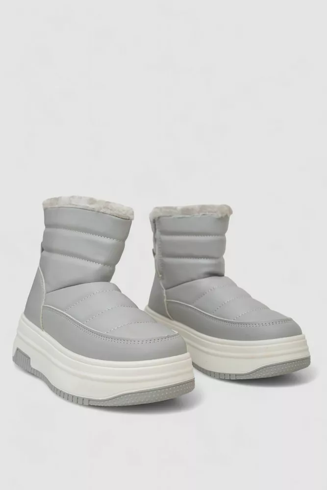 Купити Дутики жіночі зимові на хутрі, колір сірий, 248RAM018 - Фото №3