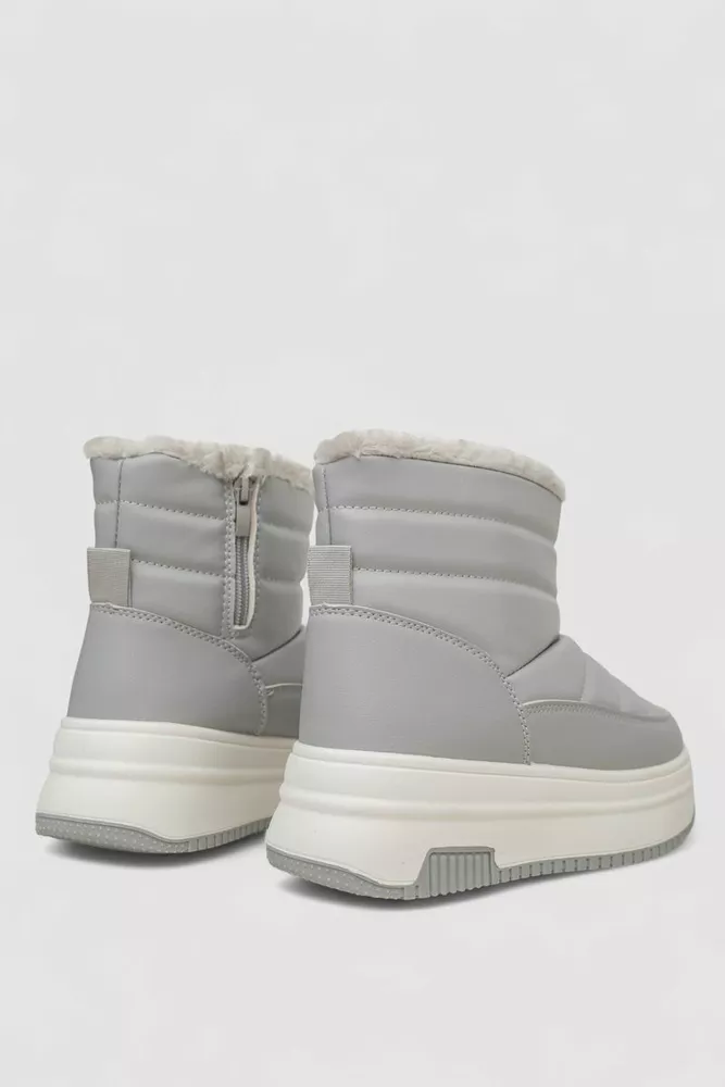 Купити Дутики жіночі зимові на хутрі, колір сірий, 248RAM018 - Фото №4