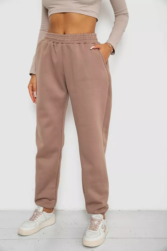 Купити Спортивні штани жіночі на флісі  -уцінка, колір мокко, 238R58671-U-12 - Фото №3
