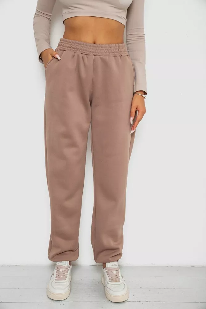 Купити Спортивні штани жіночі на флісі  -уцінка, колір мокко, 238R58671-U-12 - Фото №1