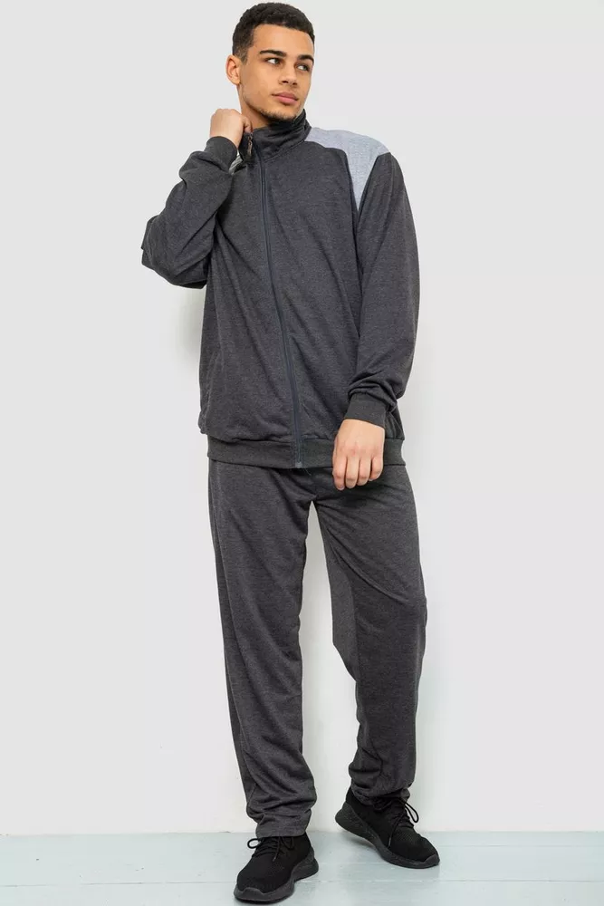 Купити Спорт костюм чоловічий, колір темно-сірий, 244R938 - Фото №1