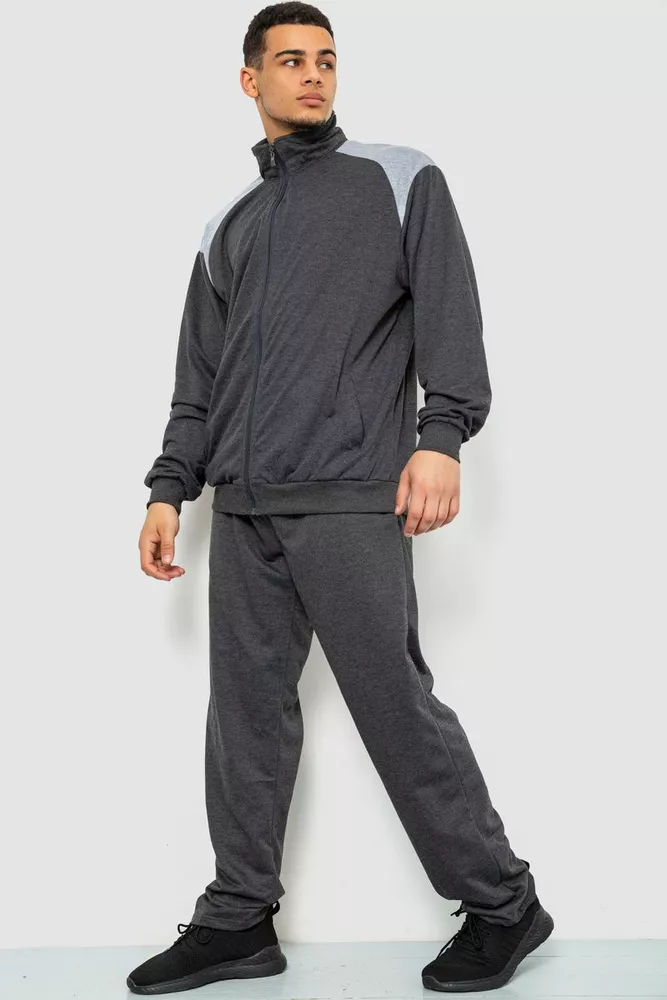 Купити Спорт костюм чоловічий, колір темно-сірий, 244R938 - Фото №3